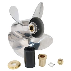 13x19 Outboard Propeller Stainless Steel Fit Mercury Boat Engines 40HP - 140HP Interchangeable Hub 4 Blades